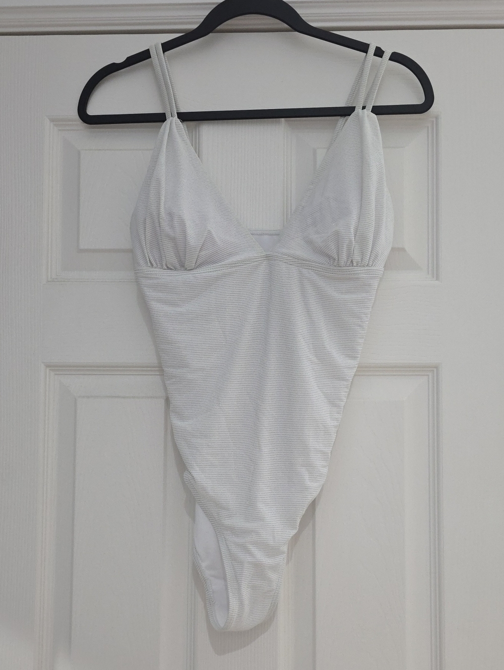 Minimal White Strappy One-Piece Swimsuit